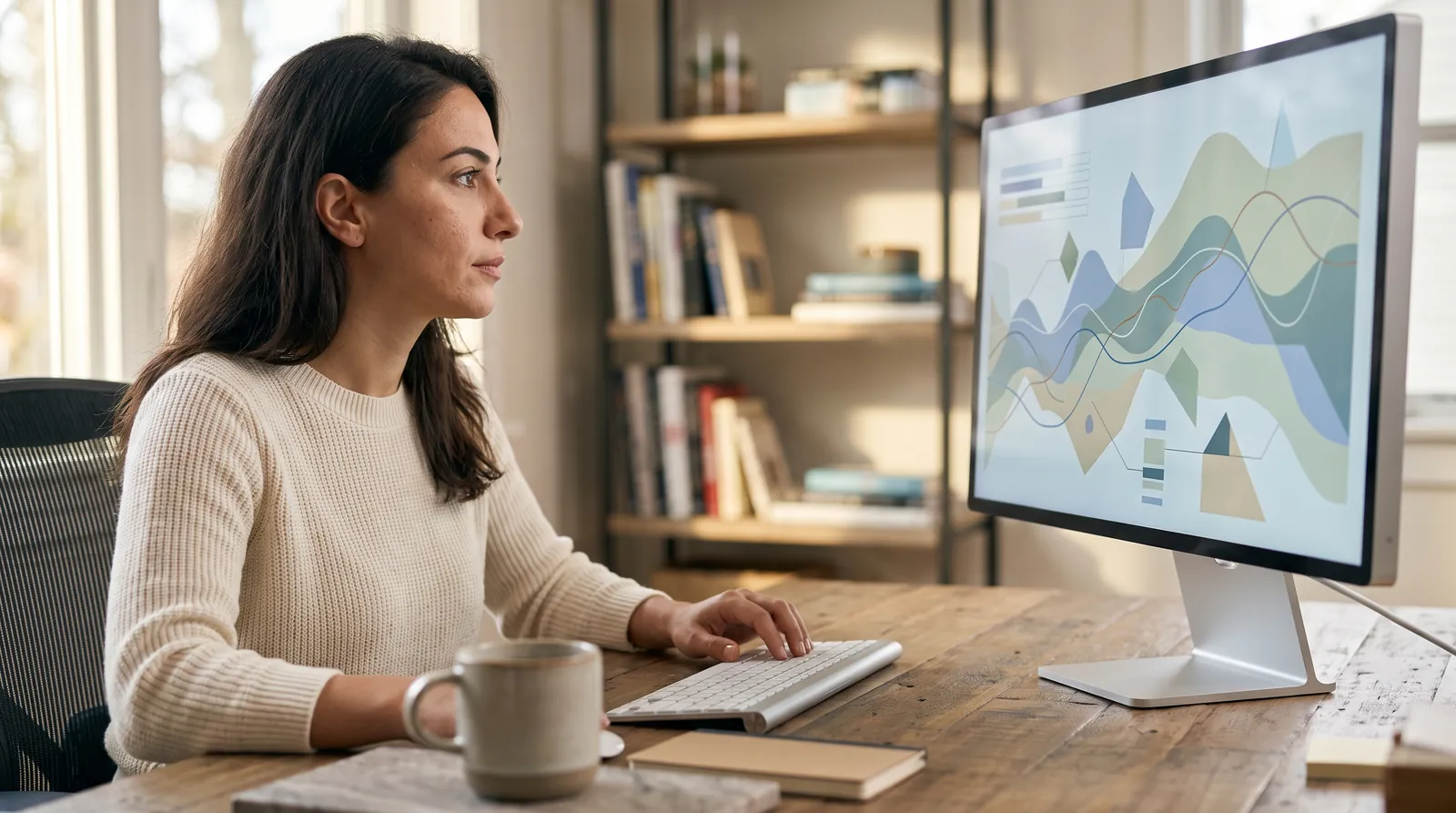 Dashboard interface for AI brand visibility measurement on a screen.